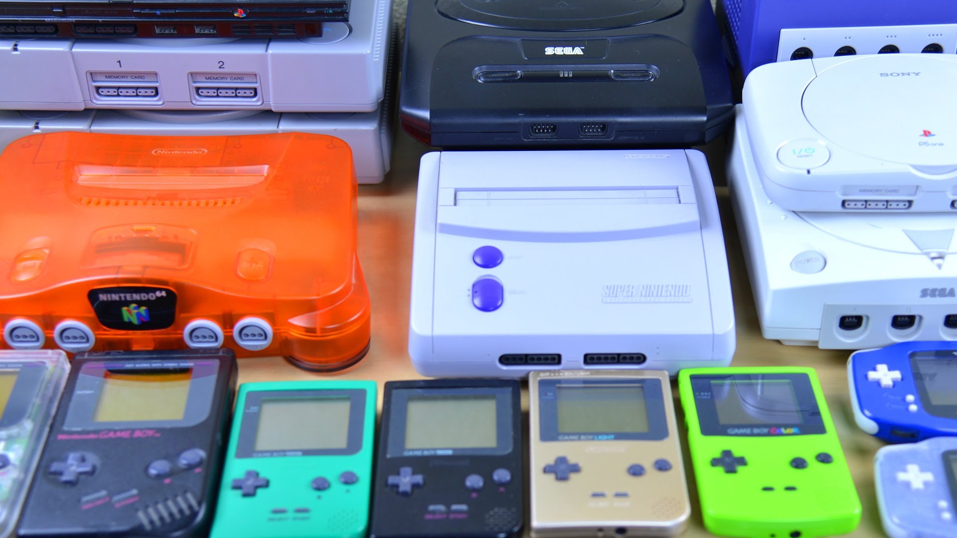 Collection of gaming consoles